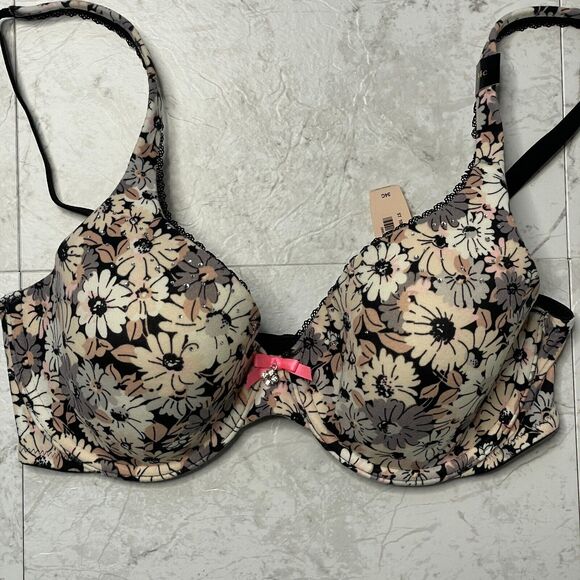Victoria's Secret Body By Victoria Lined Perfect Coverage Floral Rhinestone Bra - Picture 4 of 13
